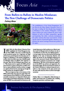 Politics of the Philippines / Islam / Moro / Moro National Liberation Front / Provinces of the Philippines / Sulu Archipelago / Moro Islamic Liberation Front / Bangsamoro / Autonomous Region in Muslim Mindanao / Islam in the Philippines / Asia / Philippines