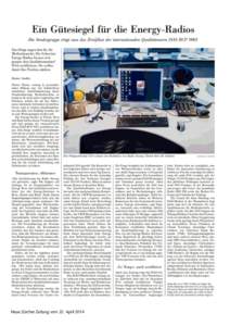 Neue Zürcher Zeitung vom 22. April 2014   