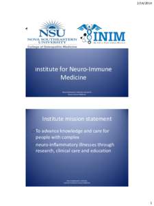 [removed]Institute for Neuro-Immune Medicine Nova Southeastern University Institute for