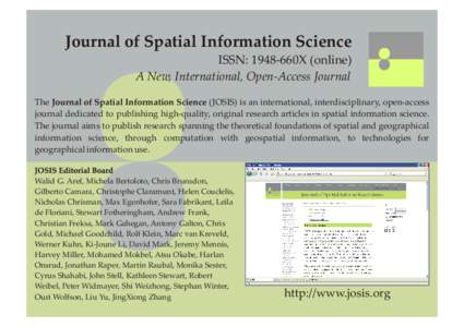 o o o Journal of Spatial Information Science of Spatial