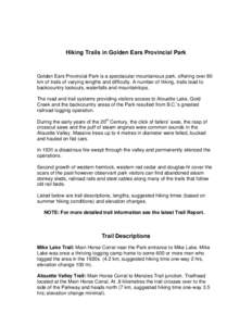 Microsoft Word - Golden Ears Provincial Park TRAILS (Draft #2).docx
