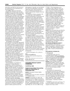 Virginia Graeme Baker Pool and Spa Safety Act; Interpretation of Unblockable Drain: Final Rule; Revocation; Extension of Compliance Date, May 24, 2012