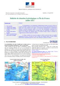 PREFECTURE DE LA RÉGION D’ILE-DE-FRANCE  Direction régionale et interdépartementale de l’environnement et de l’énergie d’Ile-de-France  Gentilly, le 16 août 2011