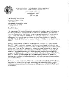 DOI Final Response GAO Report, Title III funds