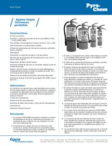 HOJA TÉCNICA  Agente limpio Extintores portátiles Características