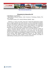 http://www.raci-chemed08.org/  Chemistry by Interactive 3D 1  Leslie Glasser, Angel Herráez2