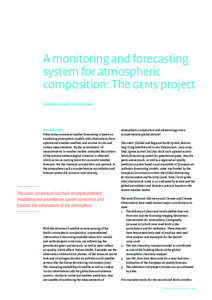 A monitoring and forecasting system for atmospheric composition: The GEMS project Henk Eskes and Vincent Huijnen  Introduction