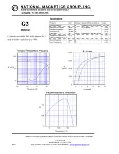 NATIONAL MAGNETICS GROUP, INC. MANUFACTURERS OF MAGNETIC AND ADVANCED MATERIALS