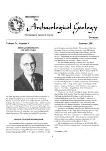 Newsletter of  The The Geological Society of America