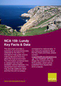 NCA 159: Lundy Key Facts & Data This document provides a