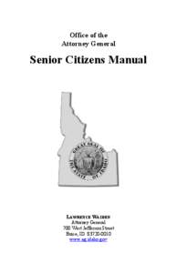 Office of the Attorney General Senior Citizens Manual  LAWRENCE WASDEN