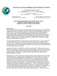 SAFMC Marine Offshore Aqua Policy