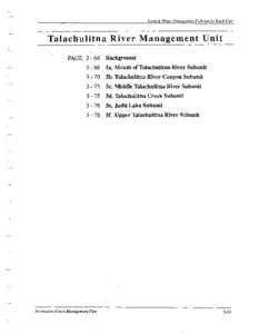 Land & Water Management Policies for Each Unit  Talachulitna River Management Unit PAGE[removed]70