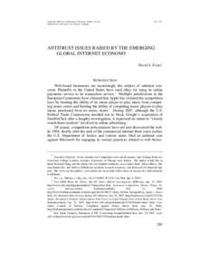 Copyright 2008 by Northwestern University School of Law Northwestern University Law Review Colloquy Vol[removed]ANTITRUST ISSUES RAISED BY THE EMERGING