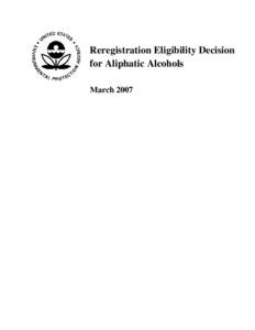 US EPA - Pesticides - Reregistration Eligibility Decision for Aliphatic Alcohols