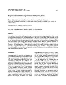 Plant Molecular Biology 17: , 1991. © 1991 Kluwer Academic Publishers. Printed in BelgiumExpression of antifreeze proteins in transgenic plants