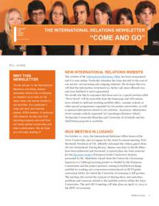 N.3 – WHY THIS NEWSLETTER “Come and go” is the International Relations and Study-abroad