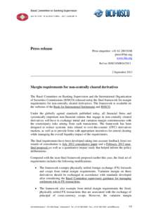 Press release  Press enquiries: +www.bis.org Ref no: IOSCO/MR34/2013