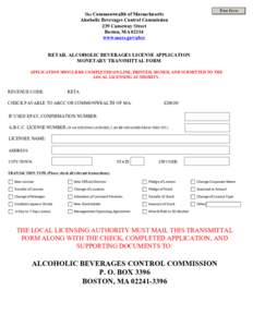 Print Form  The Commonwealth of Massachusetts Alcoholic Beverages Control Commission
