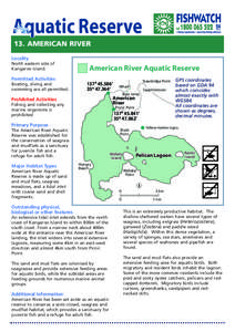 Aquatic Reserve 13. AMERICAN RIVER Locality