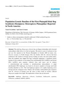 Population Genetic Baseline of the First Plataspid Stink Bug Symbiosis (Hemiptera: Heteroptera: Plataspidae) Reported