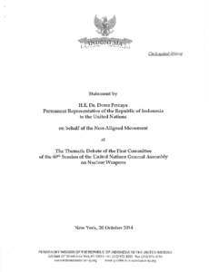 Check a&ninst deliven{  Statement by H.E. Dr. Desra Percaya Permanent Representative of the Republic of Indonesia to the United Nations