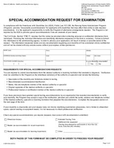 State of California - Health and Human Services Agency  California Department of Public Health (CDPH) Nursing Home Administrator Program (NHAP) MS 3302 P.O. Box[removed]