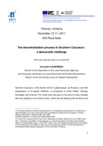 The decentralisation process in Southern Caucasus
