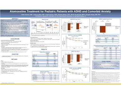 Atomoxetine Treatment for Pediatric Patients with ADHD and Comorbid Anxiety Calvin Sumner, MD1; Lawrence Sher, MD2; Virginia Sutton, PhD1; Rosalie Bakken, PhD1; Martin Paczkowski, MPH1; Douglas Kelsey, MD, PhD1 Research 