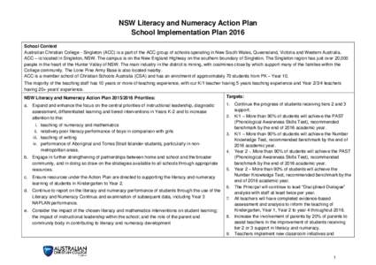 Education / Knowledge / Literacy / Mathematics education / Educational psychology / Special education / National Assessment Program  Literacy and Numeracy / Numeracy / Response to intervention / Teacher / Kurunjang Secondary College / National Numeracy