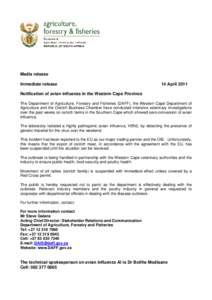 Microsoft Word - Media release avian influenza -South Africa _2_.doc