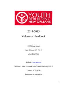 [removed]Volunteer Handbook 1933 Hope Street New Orleans, LA[removed]3344