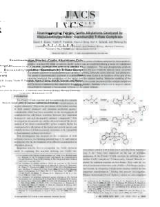 Catalysis / Stereochemistry / Organic reactions / Organic chemistry / Substitution reactions / FriedelCrafts reaction / Acyl group / Imidazole / Chiral Lewis acid / Leaving group / Organocatalysis / Asymmetric hydrogenation