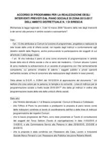 PDZ DISTRETTO N° 1 BRESCIAACCORDO DI PROGRAMA