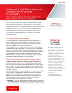 Implementing High Performance and Availability for JD Edwards EnterpriseOne