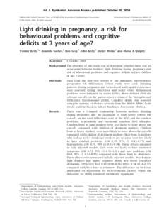 Int. J. Epidemiol. Advance Access published October 30, 2008 Published by Oxford University Press on behalf of the International Epidemiological Association ! The Author 2008; all rights reserved. International Journal o