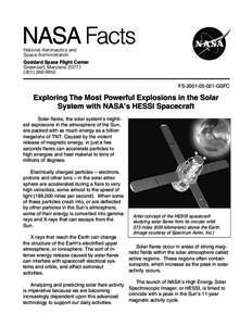 NASA Facts National Aeronautics and Space Administration Goddard Space Flight Center Greenbelt, Maryland 20771