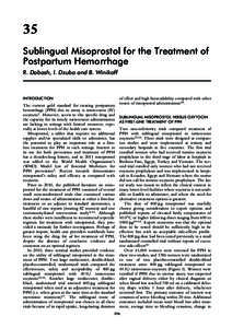 35 Sublingual Misoprostol for the Treatment of Postpartum Hemorrhage R. Dabash, I. Dzuba and B. Winikoff  INTRODUCTION