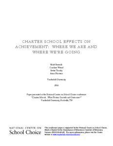 Alternative education / Research methods / Charter school / Education in the United States / Meta-analysis / National Assessment of Educational Progress / No Child Left Behind Act / Publication bias / Homeschooling / Education / Knowledge / Systematic review