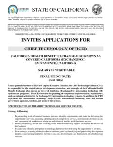 STATE OF CALIFORNIA An Equal Employment Opportunity Employer - equal opportunity to all regardless of race, color, creed, national origin, ancestry, sex, marital status, disability, religious or political affiliation, ag