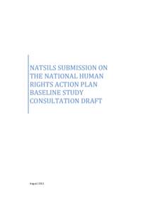 NATSILS SUBMISSION ON THE NATIONAL HUMAN RIGHTS ACTION PLAN BASELINE STUDY CONSULTATION DRAFT