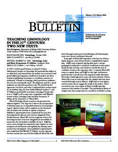 Limnology and Oceanography Bulletin Vol 11(1), 2002