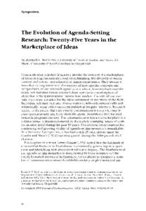 The Evolution of Agenda-Setting Research: Twenty-Five Years in the Marketplace of Ideas