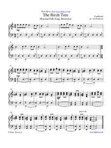 Sheet Music from www.mfiles.co.uk  The Birch Tree (Russian Folk Song: Beriozka)  ÏÏÏÏÏ