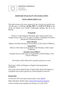 Quality of legislation - Views from Portugal