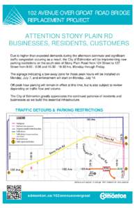 Stony Plain Road / Groat Road / Parking / Detour / Traffic congestion / Traffic / Transport / Roads in Edmonton / Road transport