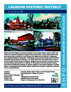 LAURIUM HISTORIC DISTRICT  Location: Applicant: No. of Historic Properties: Original Use: