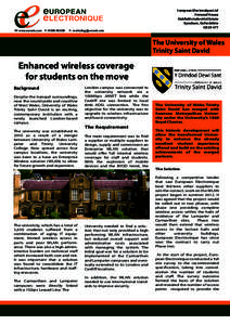 University of Wales /  Trinity Saint David / IEEE 802.11 / Wireless access point / University of Wales /  Lampeter / Wireless network / Wireless networking / Technology / Wireless LAN