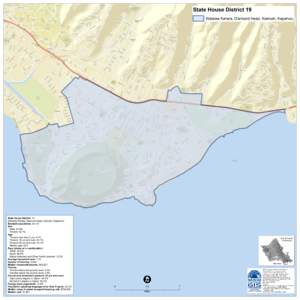 State House District 19 Waialae Kahala, Diamond Head, Kaimuki, Kapahulu State House District: 19 (Waialae Kahala, Diamond Head, Kaimuki, Kapahulu) Resident population: 24,137