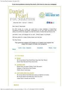 The Daniel Pearl Foundation, December 2010